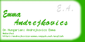 emma andrejkovics business card